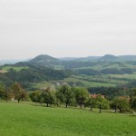 Blick vom Hohenstaufen zurück zum Rechberg und Stuifen